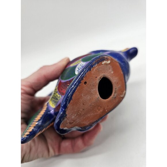 Hand Painted Terracotta Tropical Angel Fish Folk Art Mexican - Picture 8 of 11